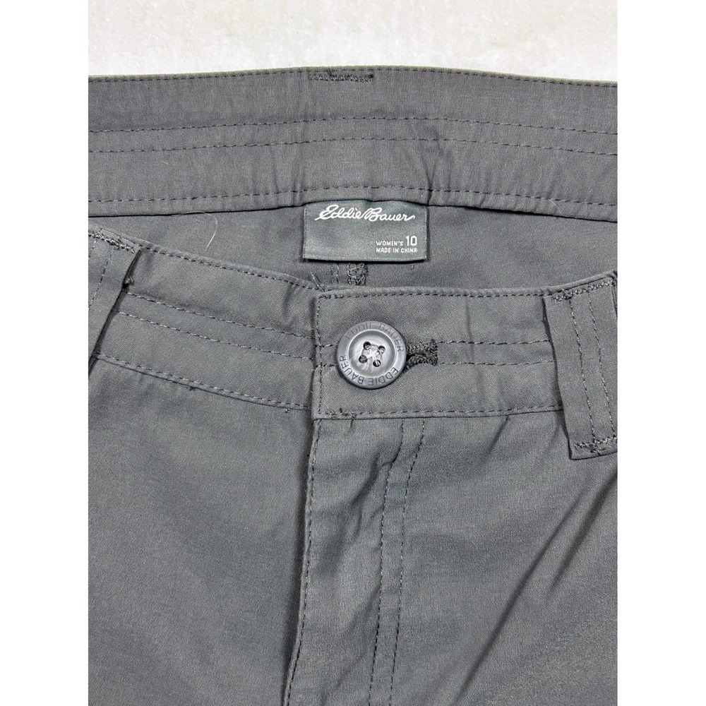 Eddie Bauer Travex Gray Hiking Capri Pants Womens 10 Stretch Cargo Outdoor - Picture 3 of 8